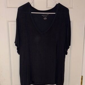 American Eagle Outfitters Black 3/4 Sleeve Relaxed Tee